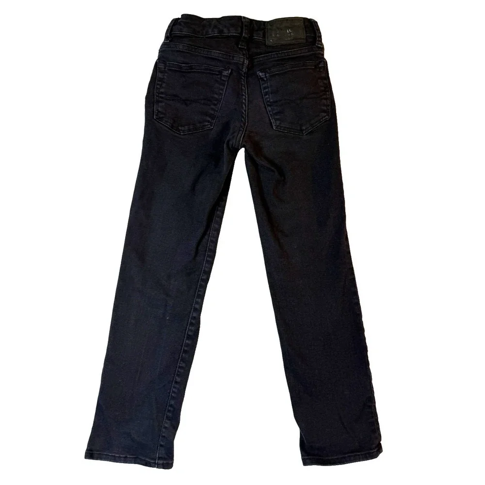 Polo Ralph Lauren Girls Black‎ Jeans Size 8 Slim Straight Stretch Denim Pants
